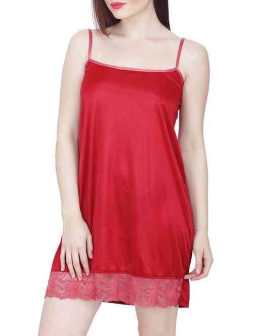 red laced satin babydoll - 11426904 - Very Small Image - 1
