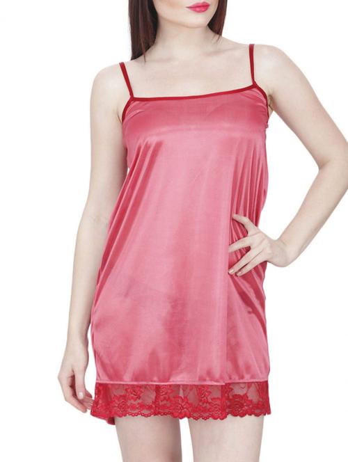 pink laced satin babydoll - 11426905 - Very Small Image - 1