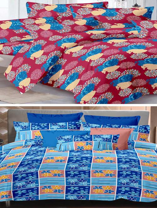 combo of 2 cotton bed sheets & 4 pillow covers - 11428450 - Very Small Image - 1
