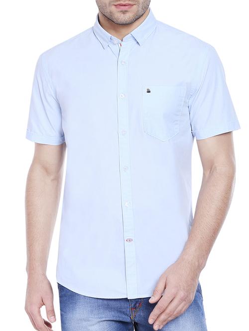 blue cotton casual shirt - 11429294 - Very Small Image - 1