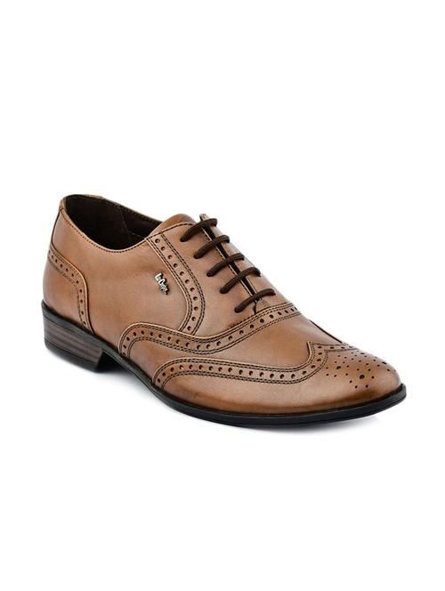 tan lace up leather brouge - 11429615 - Very Small Image - 1