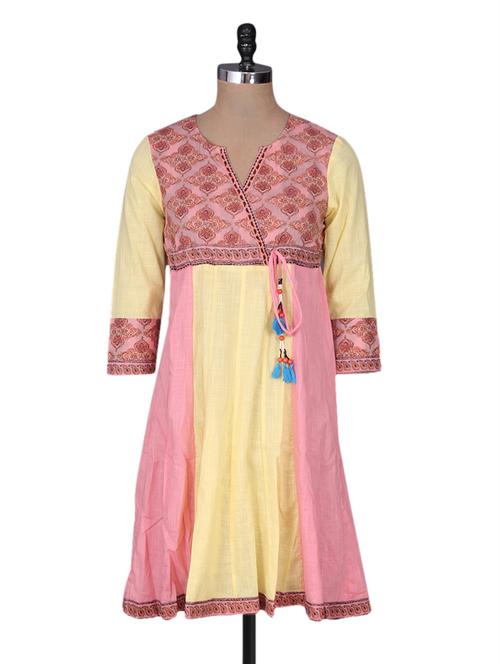 printed cotton angrakha kurta - 1143186 - Very Small Image - 1