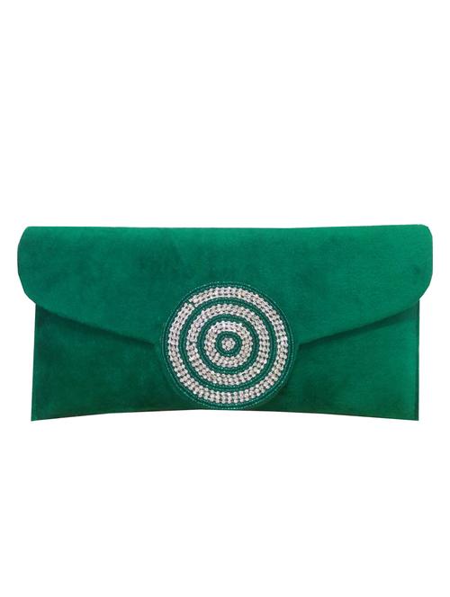 green embellished velvet clutch - 11432328 - Very Small Image - 1