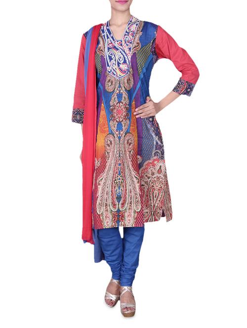 multicolored printed cotton suit set - 1143466 - Very Small Image - 1