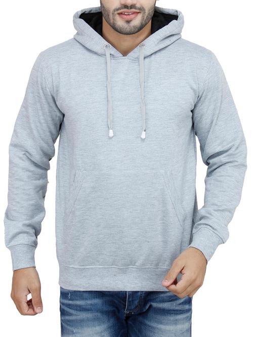 solid light grey cotton sweatshirt - 11437996 - Very Small Image - 1