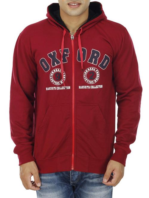 solid maroon cotton sweatshirt - 11438011 - Very Small Image - 1