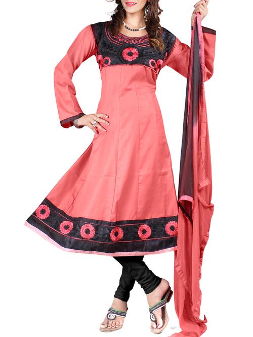 orange cotton unstitched suit - 11438089 - Very Small Image - 1