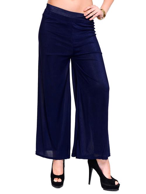 dark blue georgette palazzos - 11438415 - Very Small Image - 1