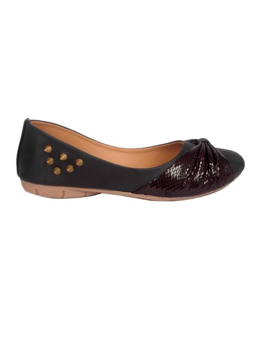 black faux leather slip on ballerina - 11438564 - Very Small Image - 1