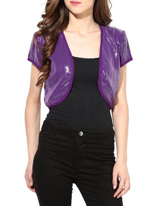 purple sequined polyester shrug - 11438639 - Very Small Image - 1