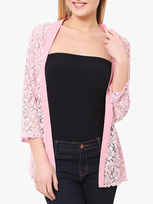 light pink floral lace jacket - 11438648 - Very Small Image - 1