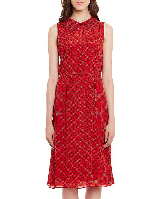 pink viscose a-linedress - 11439914 - Very Small Image - 1