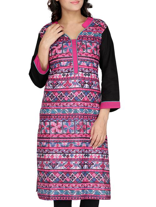 multi colored cotton kurta - 11440021 - Very Small Image - 1