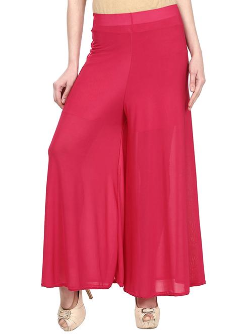 solid red satin palazzo - 11441826 - Very Small Image - 1