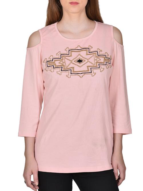 cold shoulder embroidered top - 11443668 - Very Small Image - 1