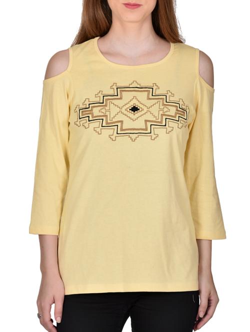 cold shoulder embroidered top - 11443671 - Very Small Image - 1