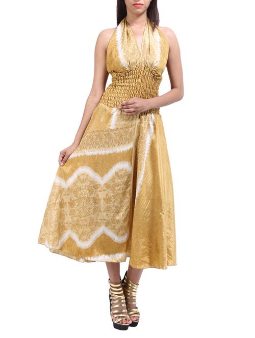 multicolored printed art silk dress - 11445497 - Very Small Image - 1