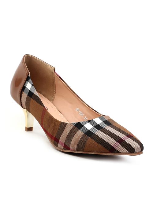 brown fabric slip on pumps - 11446790 - Very Small Image - 1