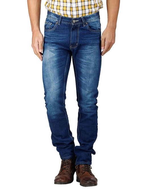 blue cotton washed jeans - 11447153 - Very Small Image - 1
