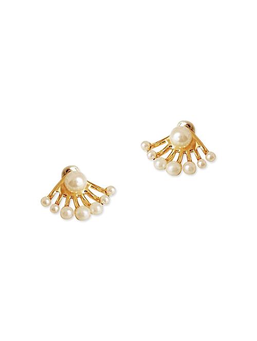 gold metal studs earrings - 11447334 - Very Small Image - 1