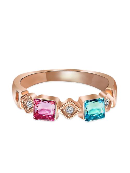rose gold stone studded ring - 11447372 - Very Small Image - 1