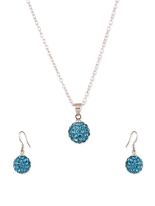 silver and blue disco ball pendant set and earrings - 11447389 - Very Small Image - 1