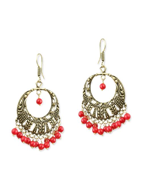 red brass drop earring - 11447646 - Very Small Image - 1