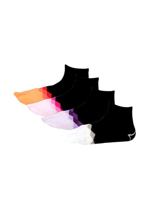set of 4 multi colored cotton pair of socks - 11449799 - Very Small Image - 1