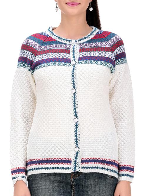 white woolen cardigan - 11450157 - Very Small Image - 1