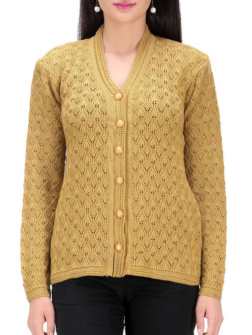 yellow wool cardigan - 11450175 - Very Small Image - 1