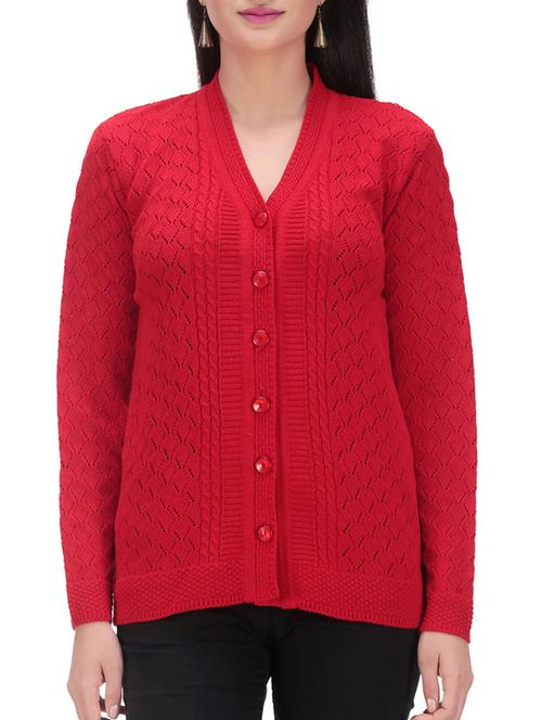 red wool cardigan - 11450179 - Very Small Image - 1