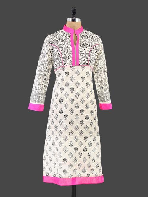 mandarin collar printed kurta - 1145306 - Very Small Image - 1