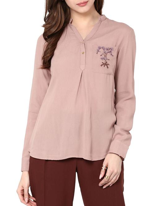 purple embroidered regular top - 11454108 - Very Small Image - 1