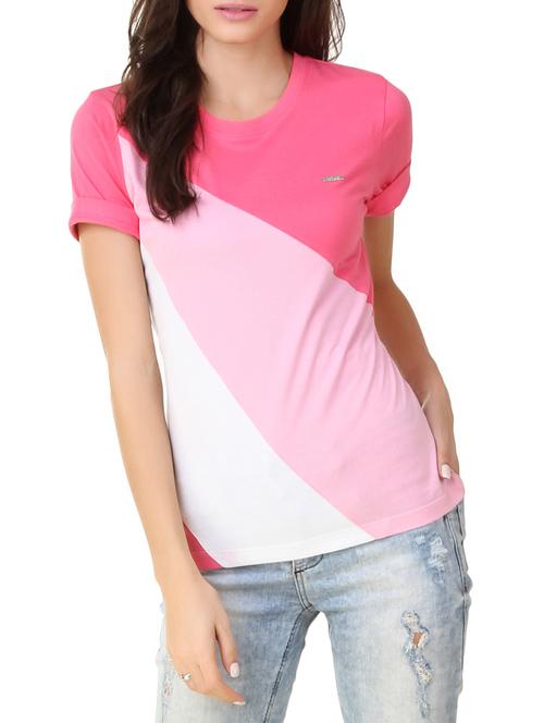 pink cotton regular tee - 11454123 - Very Small Image - 1