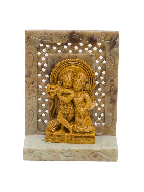 radha & krishna idol of stone brown statue - 11454142 - Very Small Image - 1