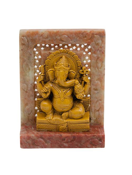 ganesha idol of stone brown - 11454145 - Very Small Image - 1