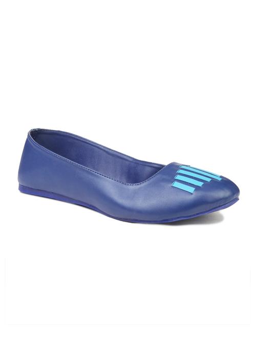 blue faux leather slip on ballerina - 11454675 - Very Small Image - 1