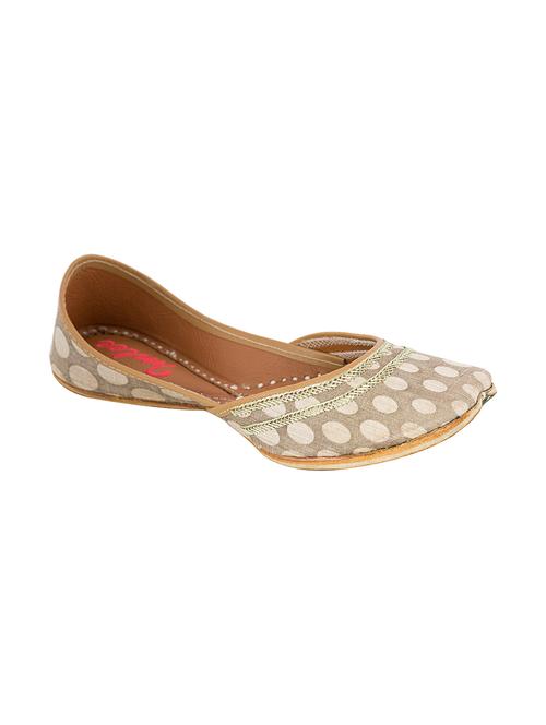 grey printed and embroidered leather mojris - 11455156 - Very Small Image - 1