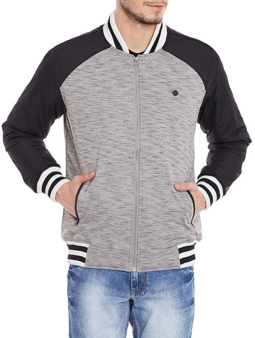 grey cotton casual jacket - 11456181 - Very Small Image - 1
