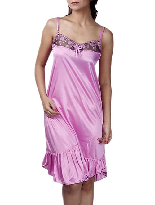 pink color, satin babydoll - 11457929 - Very Small Image - 1