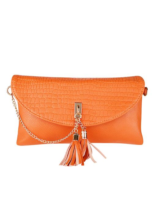 orange leatherette sling bag - 11458908 - Very Small Image - 1