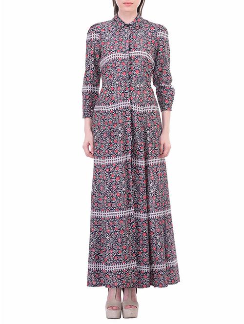 multicolored viscose maxi dress - 11459205 - Very Small Image - 1