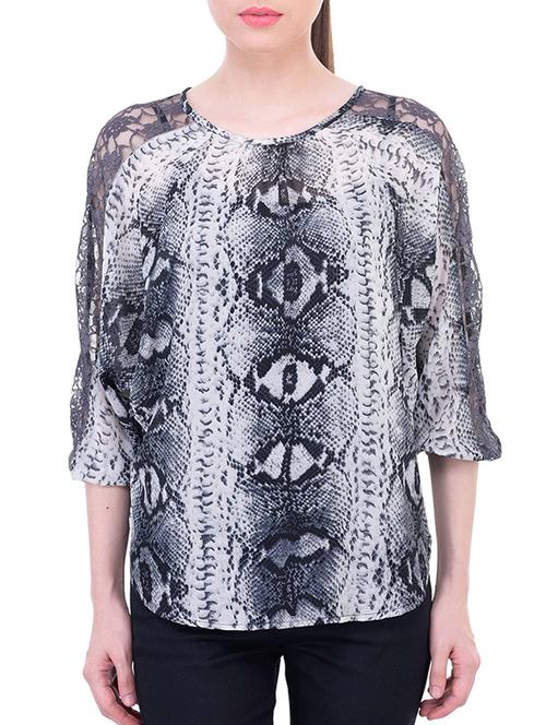 lace insert animal print top - 11459466 - Very Small Image - 1