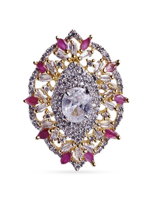 silver and pink brass hand ring - 11459599 - Very Small Image - 1