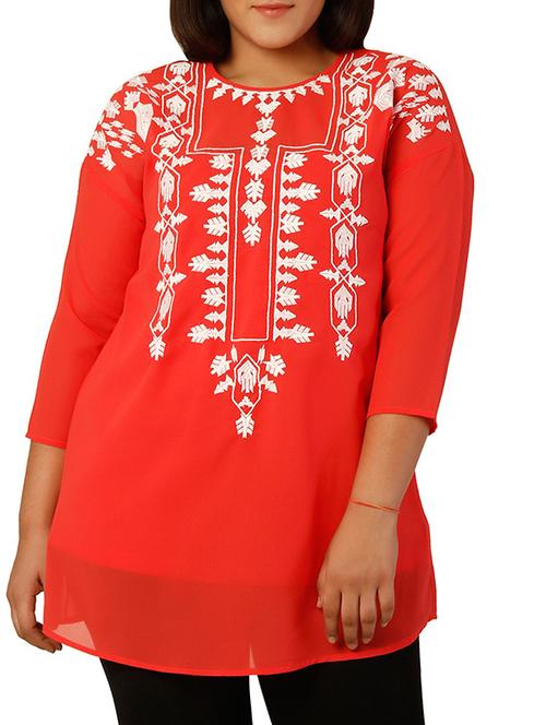 orange polyester regular tunic - 11459652 - Very Small Image - 1