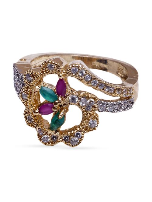 gold and silver brass hand ring - 11459676 - Very Small Image - 1