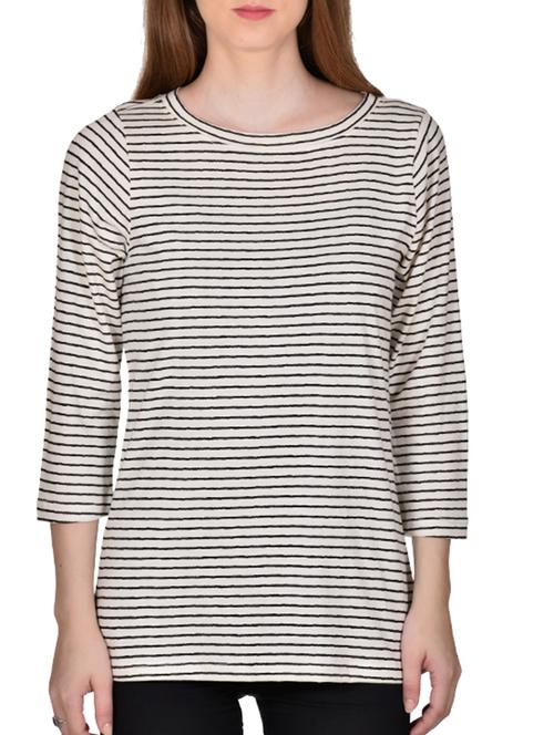 round neck striped tee - 11460074 - Very Small Image - 1