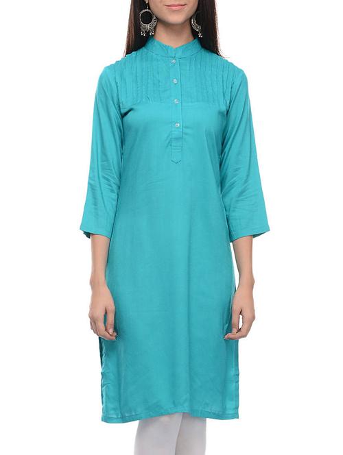 red cotton straight kurta - 11460208 - Very Small Image - 1