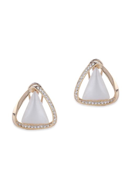 white metal studs earring - 11461069 - Very Small Image - 1
