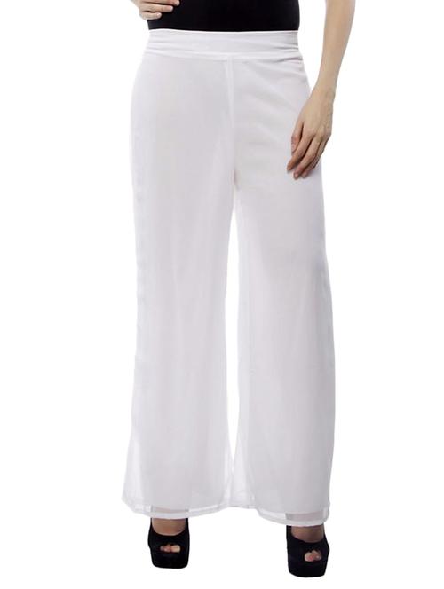 solid white georgette palazzo - 11461338 - Very Small Image - 1